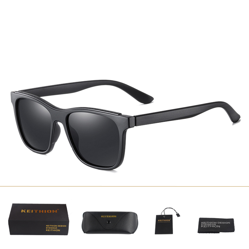 KEITHION Sunglasses Unisex Square Vintage Sun Glasses Famous Brand Sunglases polarized Sunglasses Mirror Feminino For Women Men