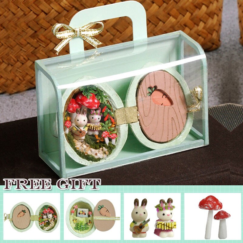 Diy dukkehusmøbler miniatyr tre miniaturas dukkehus boks teater leker til låve bursdag casa frø verden  r3: R03