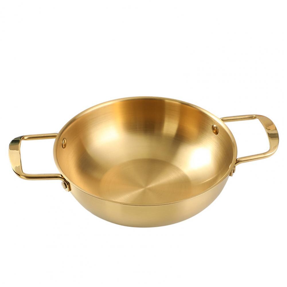 Noodle Pan Handig Dubbel Handvat Rvs Mat Dikke Ramen Pan Voor Keuken: Golden L