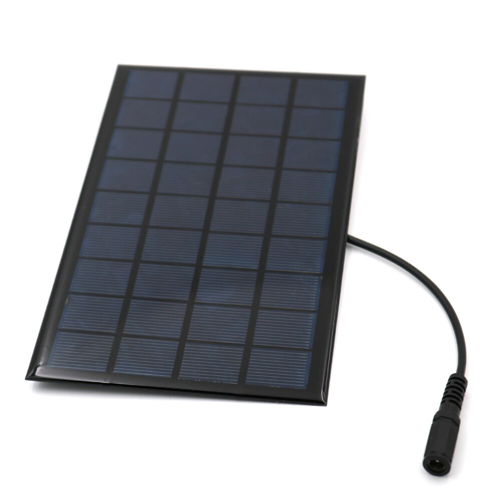 Solcell 10w 5w 3w 2w 9v solpanel transparent cellmodul 7.4v 6.4v 26650 18650 3.2v 3.7v batterikontakt  dc 5.5*2.1 kontakt