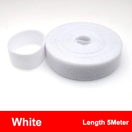 5Meter/Roll Mehrweg Befestigungs Band Kabelbinder 15/20mm Haken und Schleife Doppel Seite Haken Rolle haken Strap Drähte Veranstalter Straps: 15mm 5Meter / White