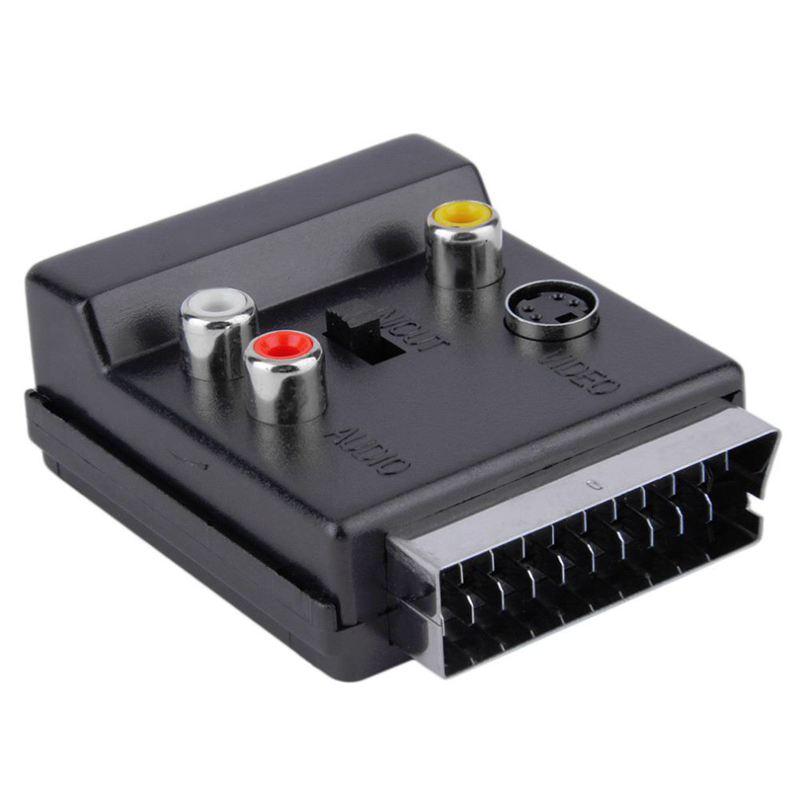 Newest Switchable Scart Male to Female S-Video 3 RCA o Adapter Convector: Default Title