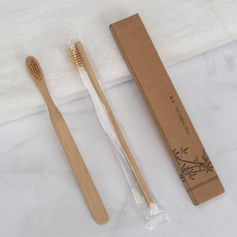 6Pcs Bamboo Toothbrush ECO-Friendly 100% Biodegradable Natural Wood Recyclable Black Clear Colors