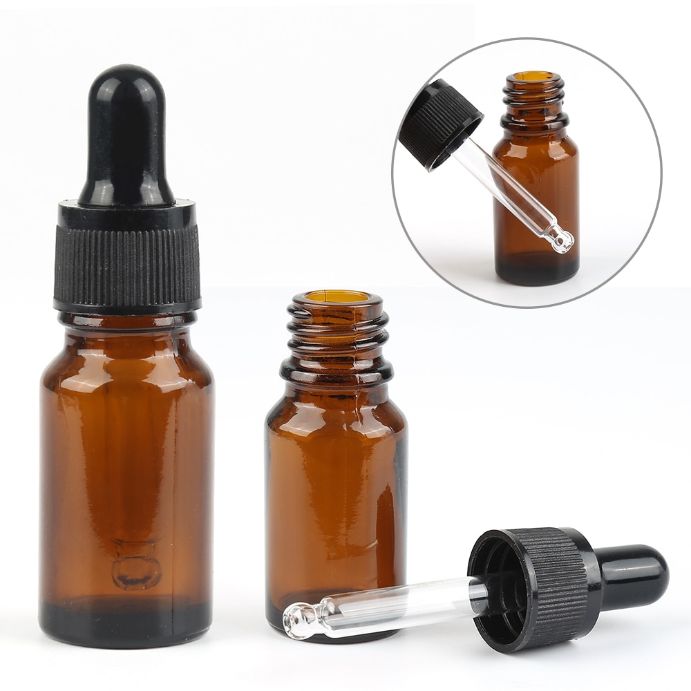 10Ml Amber Glazen Pipet Dropper Fles Duurzaam Lege Hervulbare Flessen Reizen Draagbare TSLM1