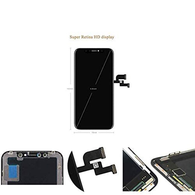 LCD Display Press Screen 5.8 Inch Digitizer Assembly Replacement Kit for iPhone X A1865 A1901 A1902 with Tools