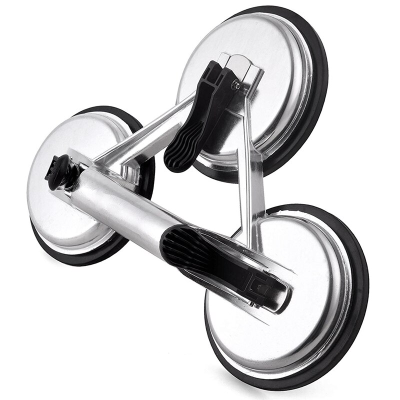 Absf heavy duty tredobbelt låsende sugekop pude, aluminium 3 plader hånd vakuumløfter til fliser & glas & granit, niveau action type