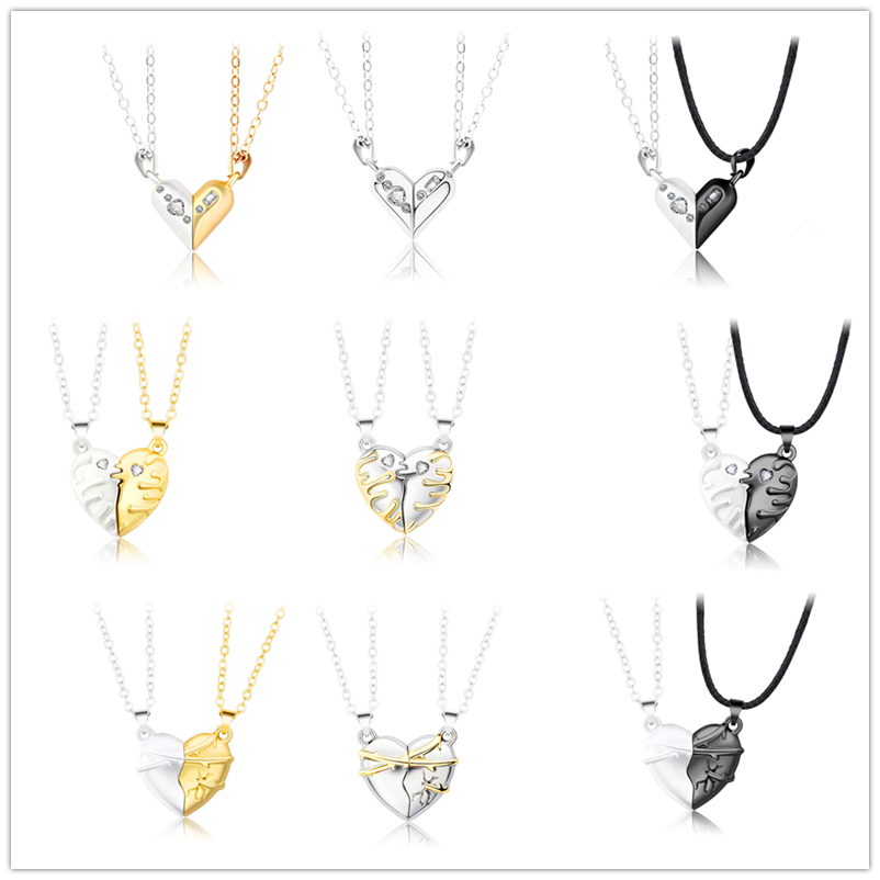 2 pz/set collana con ciondolo a cuore collana girocollo coppia magnetica collana per amanti donna donna uomo donna ragazzi ragazze regalo maschile