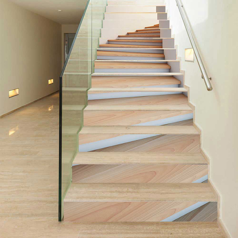 PVC wallpaper wood grain stairs simple 13 pieces of DIY stair stickers, step stickers wall stickers