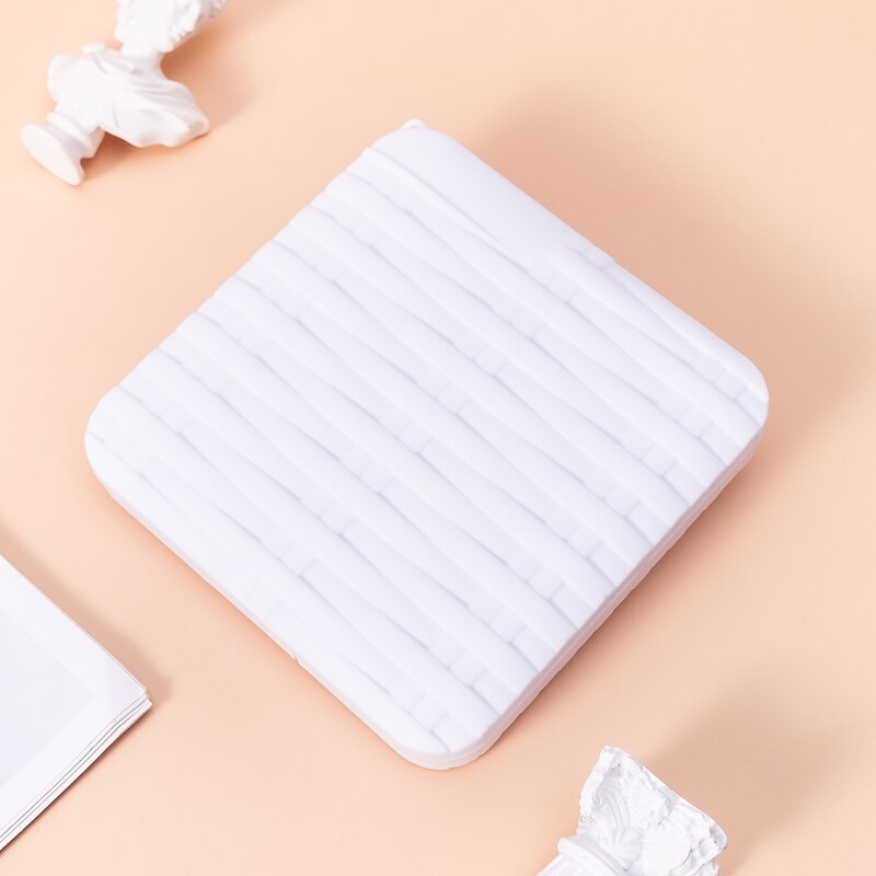 Kleurrijke pp-doos voor het opbergen van maskers, bewaar maskers, doos in rotanvorm, draagbare maskers, studentenmaskeropslag, stofdichte maskerorganizer: Wit