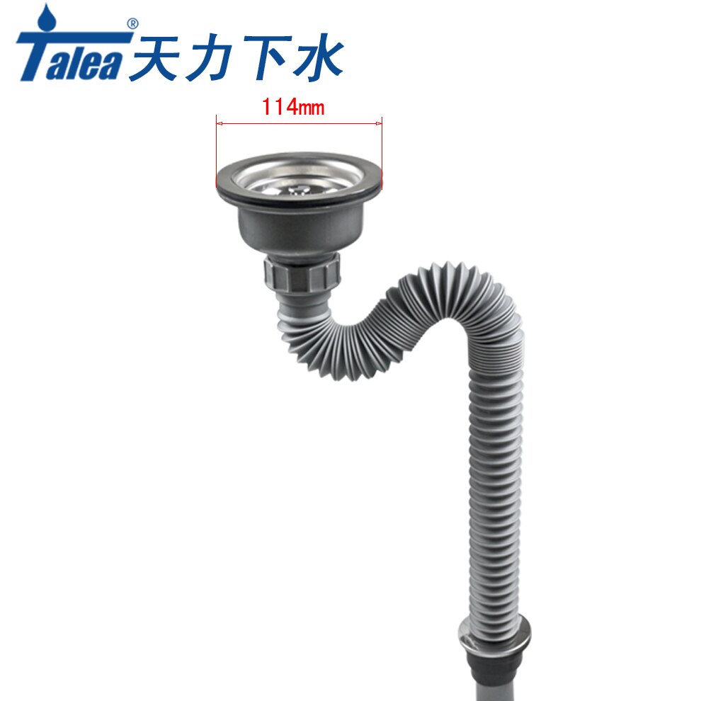 Talea 114mm/110mm zeef enkele afvoerpijp keuken gootsteen afvoer slang afvoersysteem geurverwijderende keuken gootsteen zeef slang