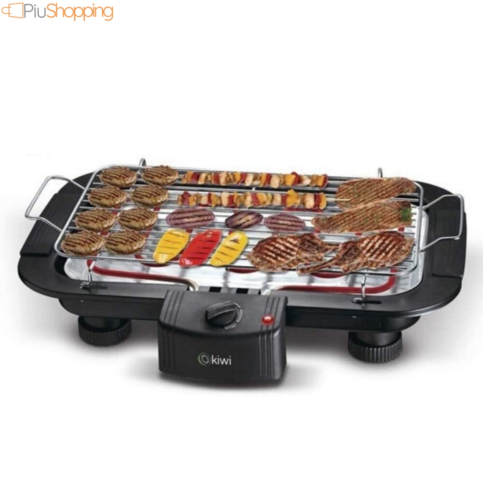 Grill ELETTRICO GRIGLIA BISTECCHIERA BBQ PIASTRA DA GIARDINO TAVOLO 2000W