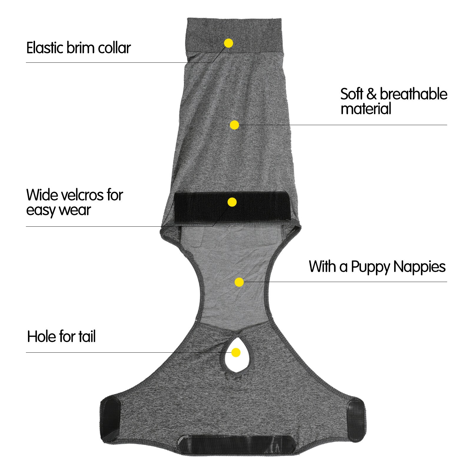 Recovery Suit For Untrained Puppies After Surgery Wear Prevent Licking Dog Surgery Recovery Suit With Washable Dog Diapers