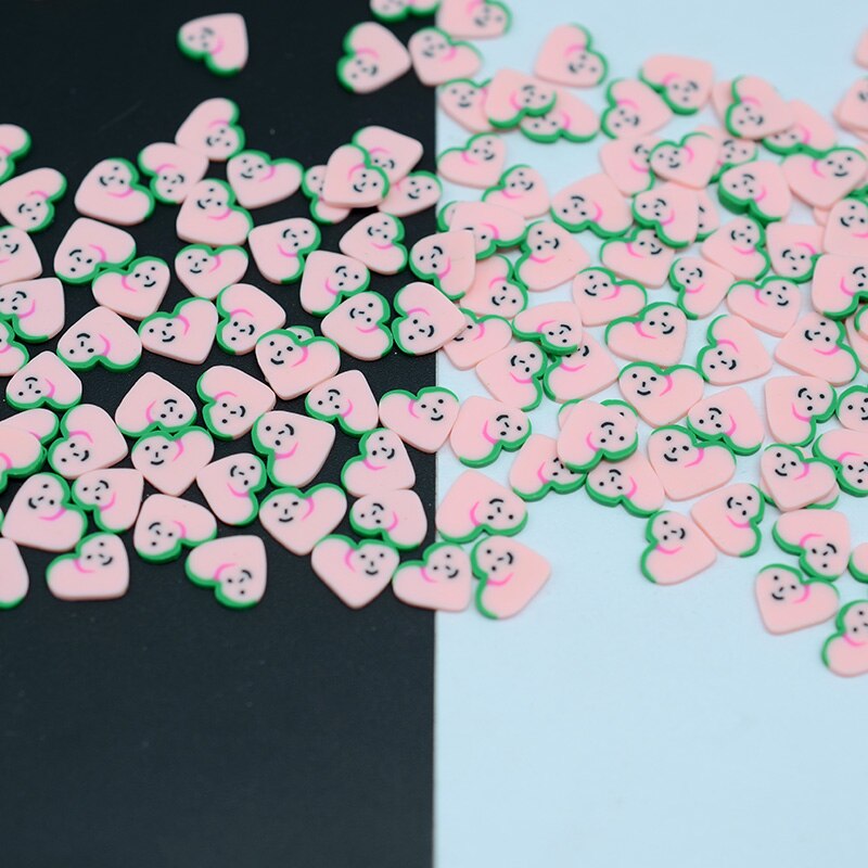 100g/lot Polymer Peach Clay Sprinkles for Crafts Making, DIY: 10mm design 1