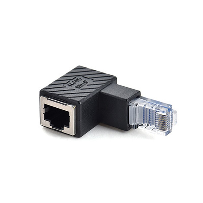 90/180/270 Degree Right Angle RJ45 Male To Female Cat5/6 Ethernet LAN Extension Adapter