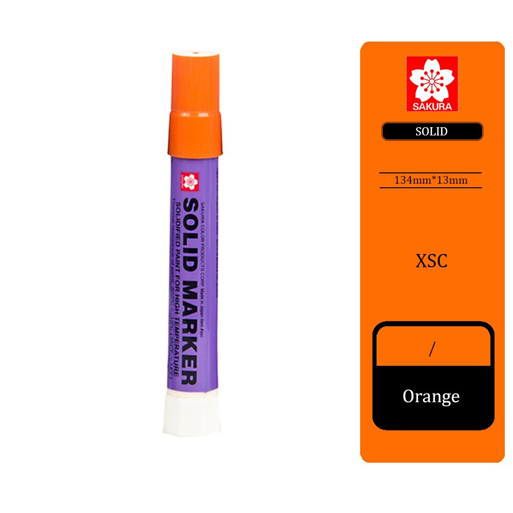 1pcs SAKURA XSC Solid Paint Pen Industry Water Writing Steel High Temperature Marker Pen Paint Pen Does Not Fade Marker Pen: orange