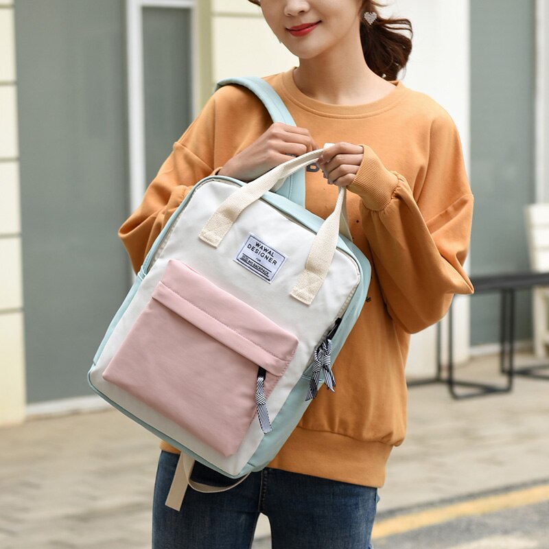 Casual Backpack Canvas Women Backpacks Korean Travel Shoulder Bags Student Primary School Bags For Teenage Girls