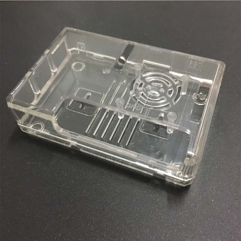 Raspberry  pi 3 b+  plus abs-etui gennemsigtig/rød/blå klar kassecover til raspberry  pi 3 model b+: Gennemsigtig