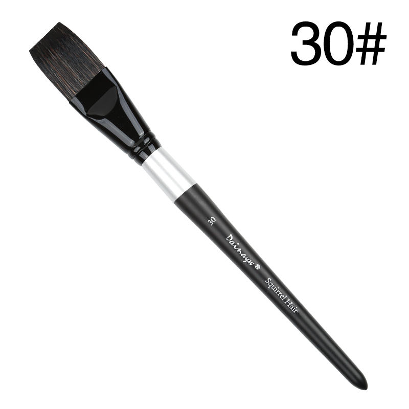 Dainayw-pincel plano de pelo de ardilla para acuarela, pinceles de pintura artística para acuarela , dibujo acrílico Gouache: Gris claro