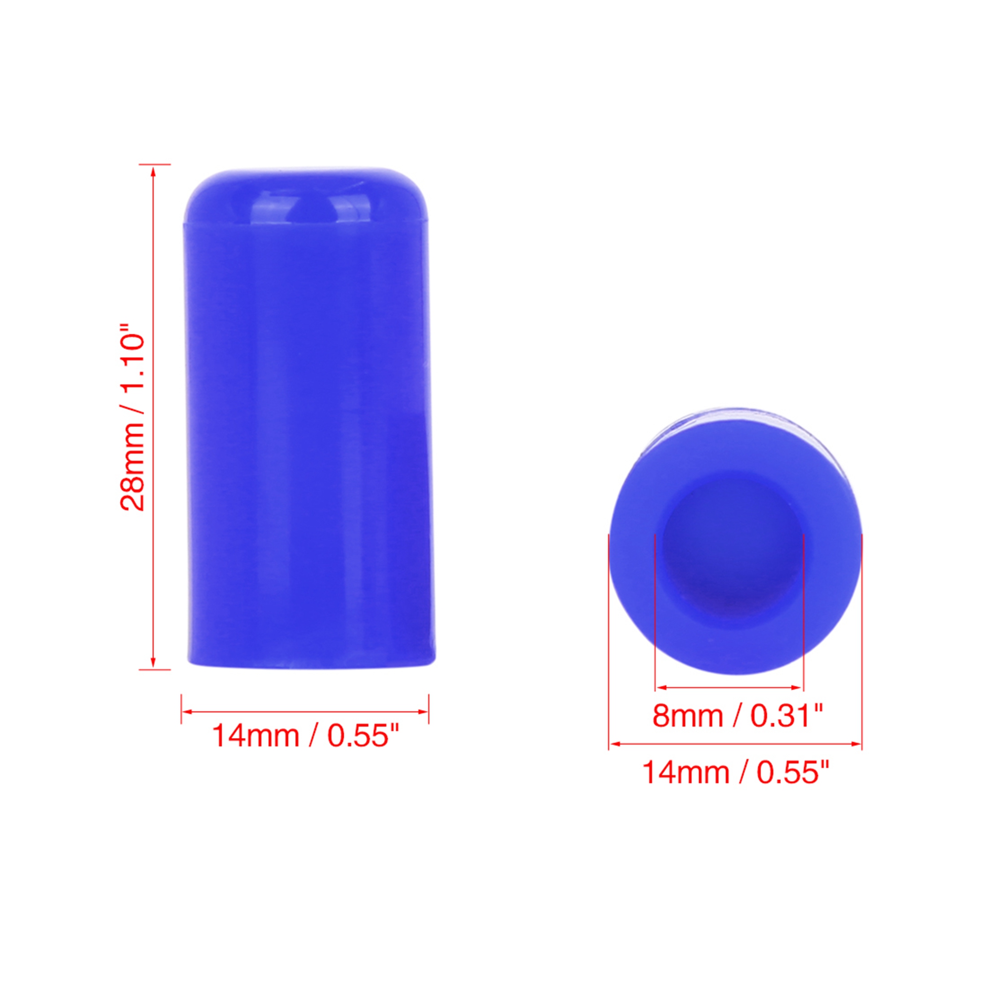 Bouchon d'obturation en Silicone pour Tube d'aspiration, embout de tuyau d'aspiration, accessoires de voiture bleu, 4/6/8/12/16/19/25/30/32mm: 8pcs 8mm