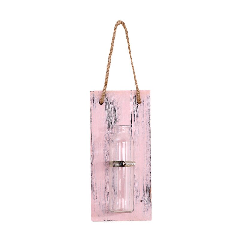 Muur Hydrocultuur Planten Vaas Muur Opknoping Bloempot Wanddecoratie Ornamenten home Decoratieve Planken #4A23: Roze