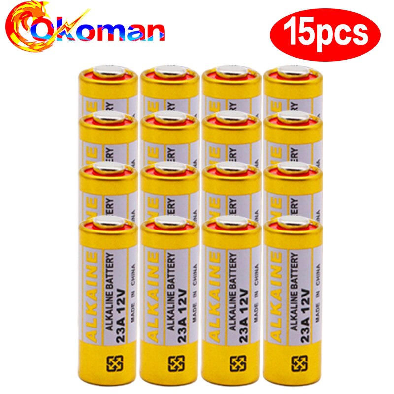 15 Pcs 23A Batterijen 12V Alarm-Remote Primaire Droge Alkaline Batterij 21/23 23GA A23 A-23 GP23A RV08 LRV08 E23A V23GA