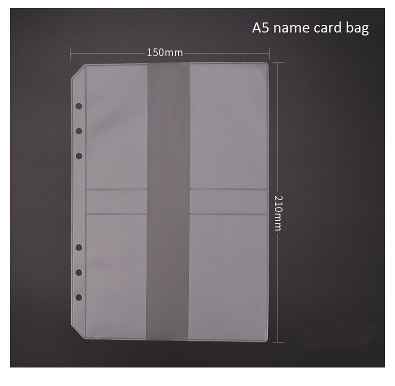 A4 A5 A6 A7 loose leaf notebook pvc collection bag DIY diary accessory, zip bag name card case storage bag pouch: A5 name card bag