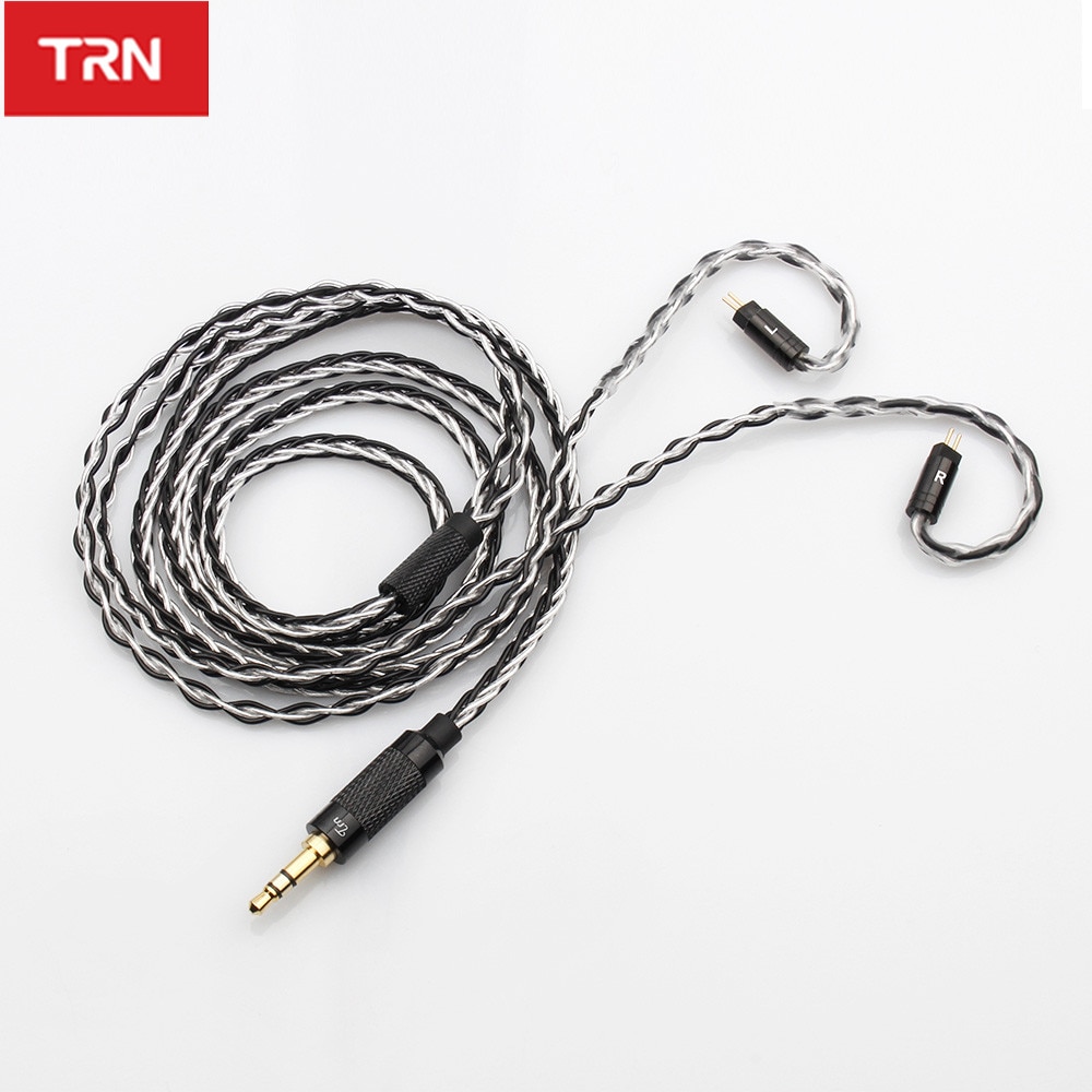 TRN 8 Core Silver Plated Cable HIFI Earphone MMCX/2Pin Connector Use For TRN V90 BA5 V10/V20/V60 V30 TRN V80 IM1 IM2 X6