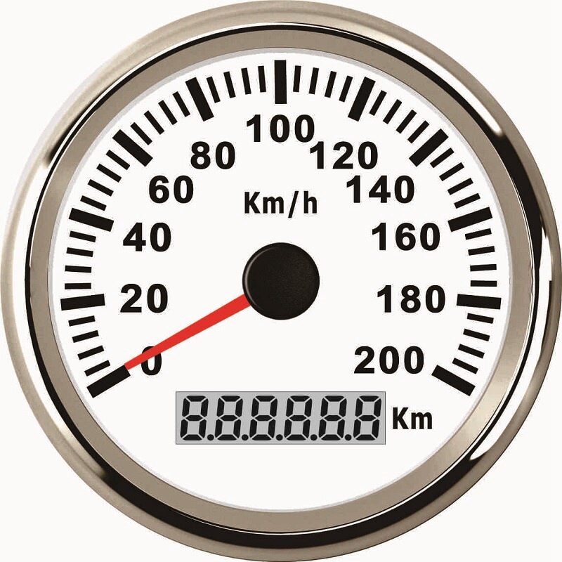 Velocímetro Universal de 85mm, odómetro, indicador de velocidad de 200 km/h para coche, camión, Motor automático con retroiluminación de 12V y 24V (señal de pulso): WS