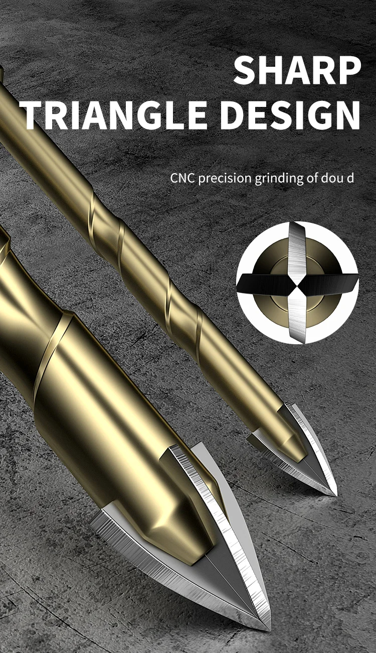 1 Stuks 3-12 Mm Cross Hexagon Tegel Boor Multifunctionele Vierkantige Boren Tool Beton Gat Opener Cross tegel Boor
