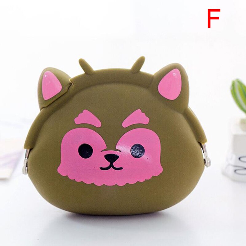 Meisjes Mini Siliconen Portemonnee Dieren Kleine Verandering Portemonnee Portemonnee Vrouwen Sleutel Portemonnee Tas Voor Kinderen Kids: F