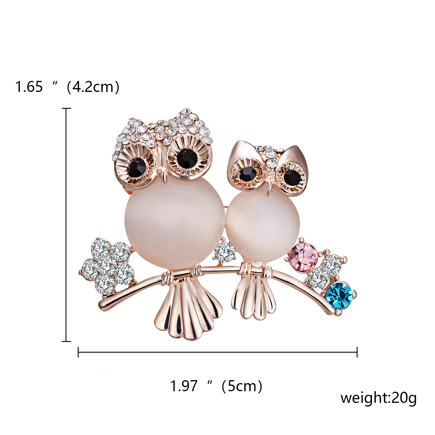 Rinhoo Cute Animal Cat Owl Bee Brooch For Women Europe And America Crystal Brooch Pins Jewelry: 12