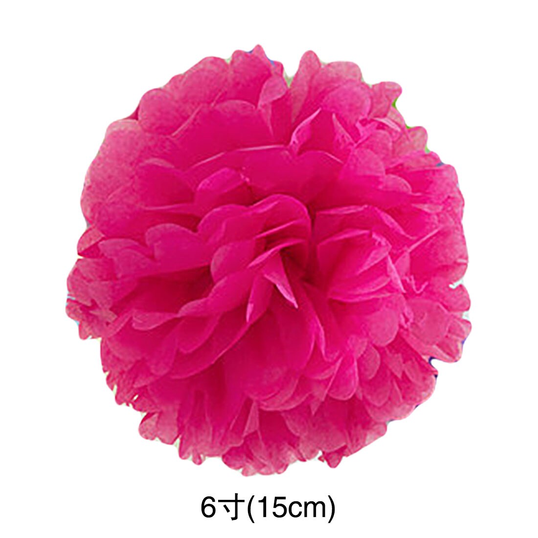 5pcs Pompon Tissue Paper Pom Poms Flower Balls for Wedding Room Party Supplies Decoration Home Garden DIY Craft Paper Flower: 15cm Rose Red