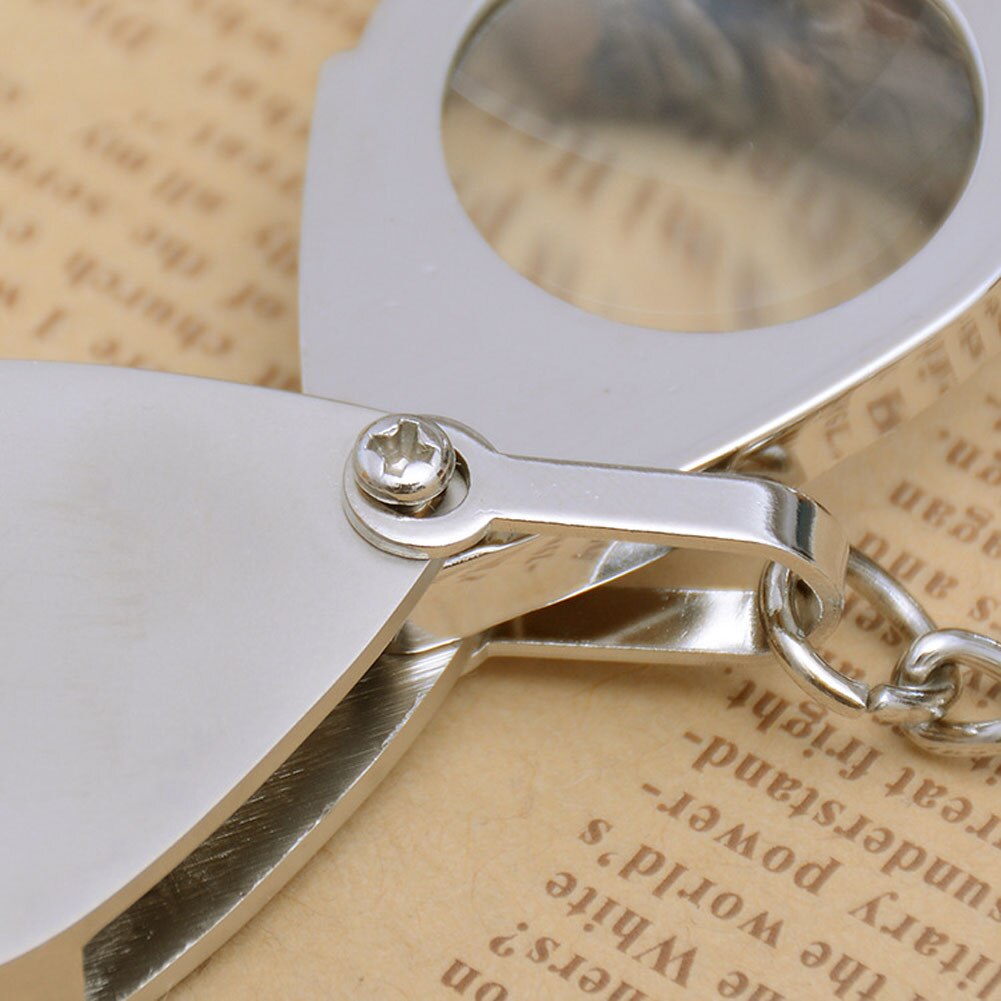 VEKKLA Pocket Foldable 8x Magnifier Loupe Magnifying Glass Lens Portable with Metal folding Keychain Magnifier outdoor