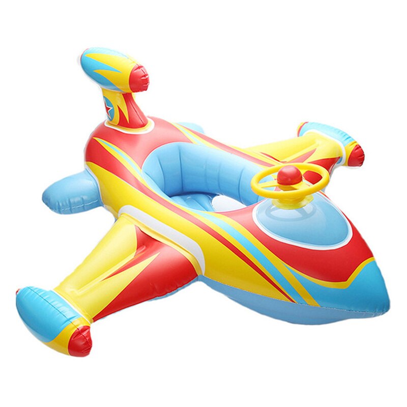 Anneau de natation en avion , siège gonflable pour enfants, anneau de natation pour l'été, fête aquatique amusante en plein air DRSA88: yellow blue