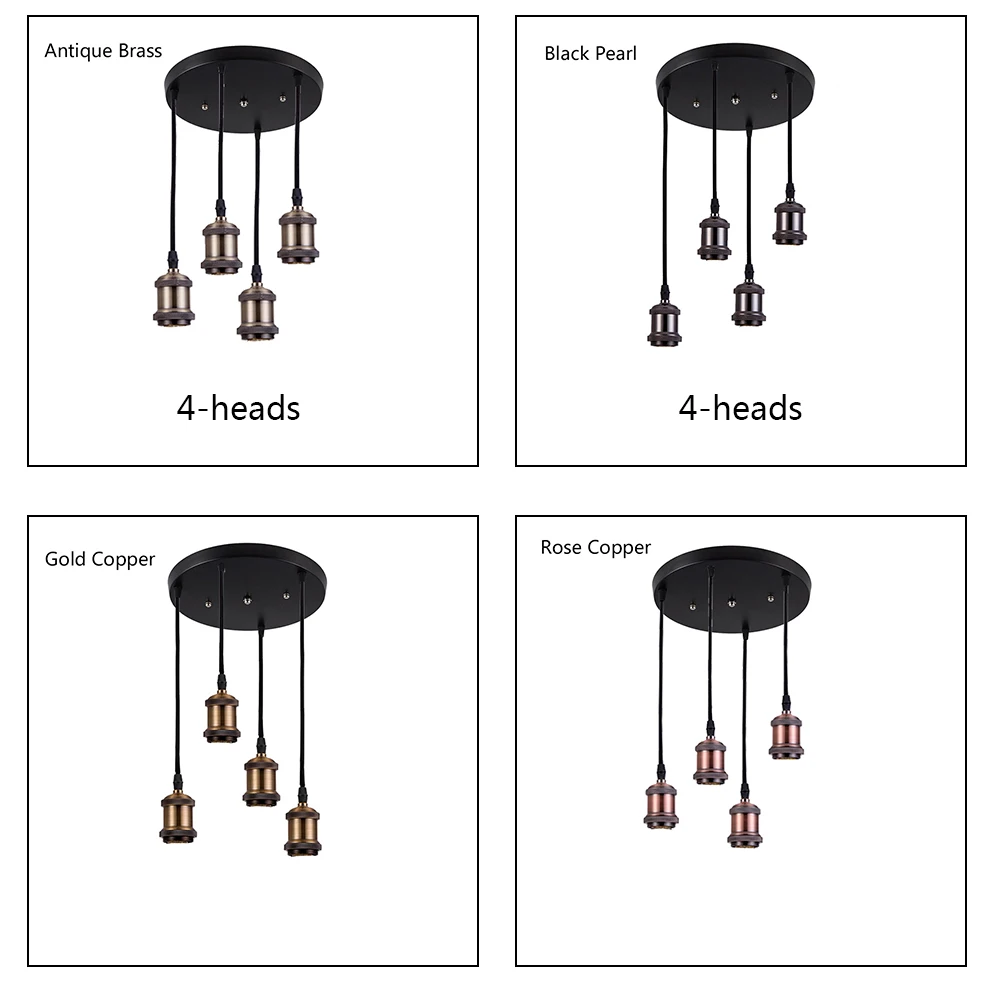 E27- skrue pærefatning lysfatning industriel retro armaturer lampeholderarmatur pendellamper 110v 220v aluminium lampefatning
