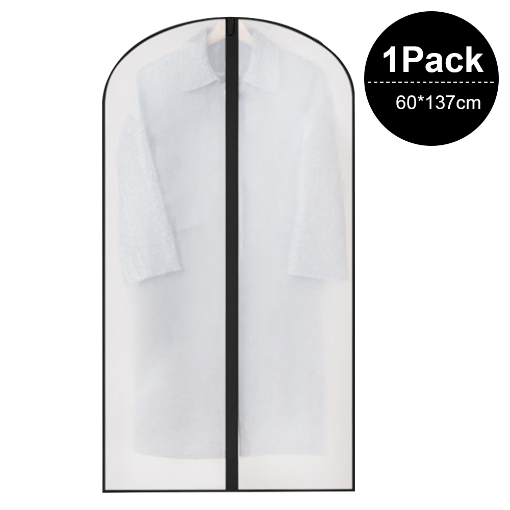 Clothes Hanging Dust Cover Dress Suit Coat Transparent Storage Bag Case Organizer Wardrobe Dress Clothing Hanging Dust Cover: Single clothes-7