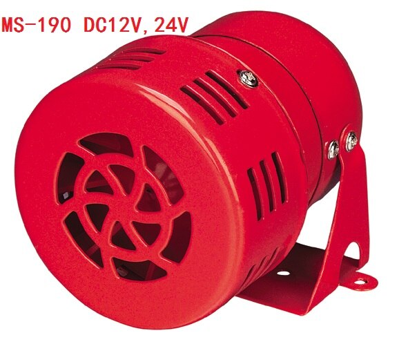 Ac 220v dc 12v ms -190 auto luchtalarm motor aangedreven alarm rood universeel auto