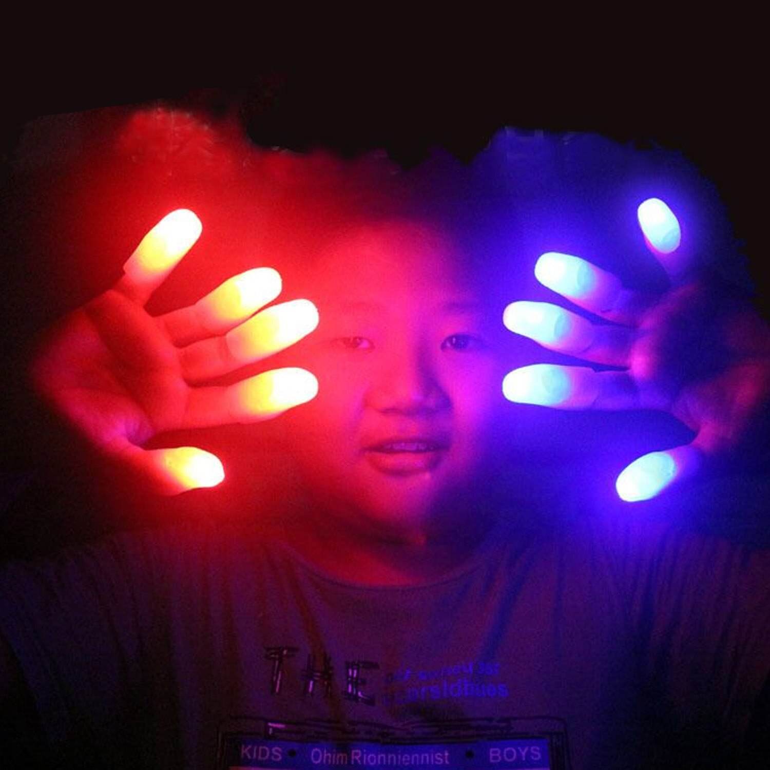 freundlicher 10 stücke LED Daumen Glühende Finger Daumen Licht-hoch Blinkende Finger Magie Trick Requisiten Erstaunlich Fantastische glühen Spielzeug zufällige Farbe