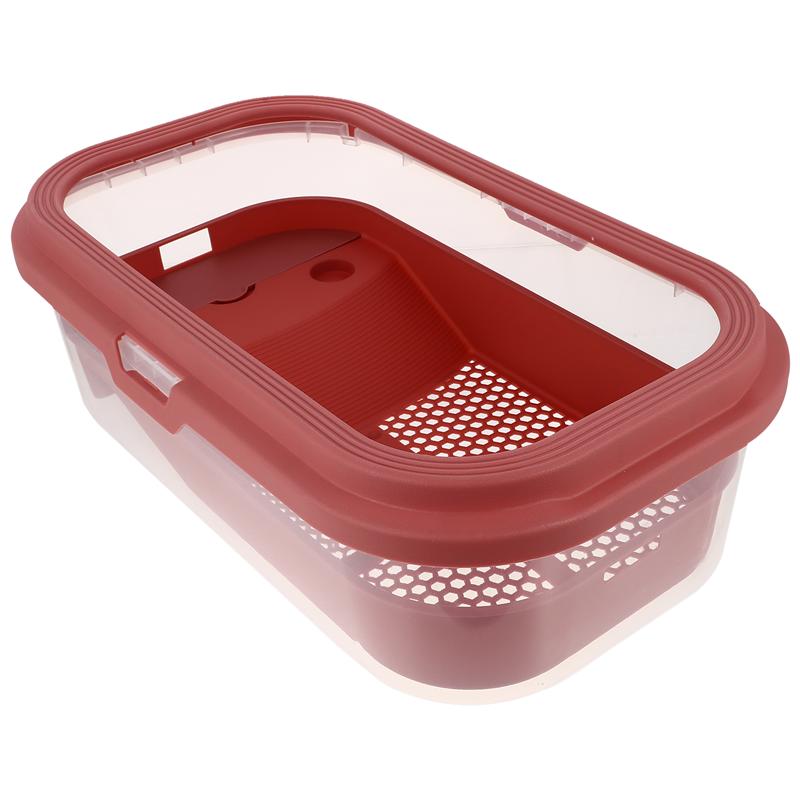 1pc Tortoise Terrarium Plastic Tortoise Tank Large Turtle Tank Home Tank With Terrace For Turtle Reptile Supplies 46x27x14cm