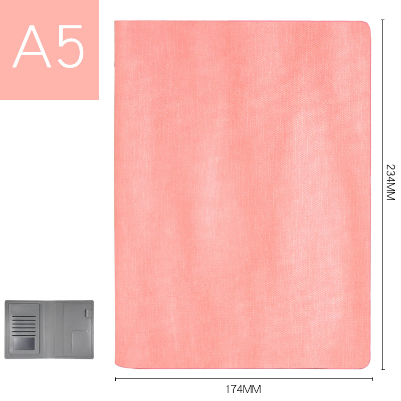 A5 Padfolio Clipboard Folder Card Holder Business Leather Organizer School Office Organizer 6 Ring Binder Manager Writing Pads