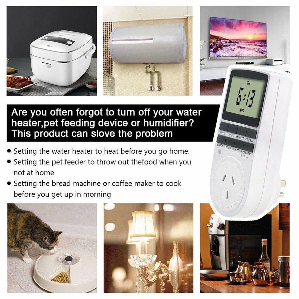 Elektronische Digitale Timer Schalter AU Stecker Küche Timer Outlet 240V 7 Tag 12/24 Stunde Programmierbare Timing Buchse