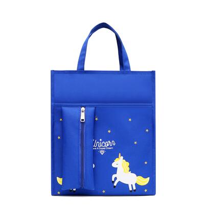 Students' Tutorial Bags A4 Canvas Waterproof Hand Bag Pencilbag Large Capacity Schoolbag Office School Supplies: 1