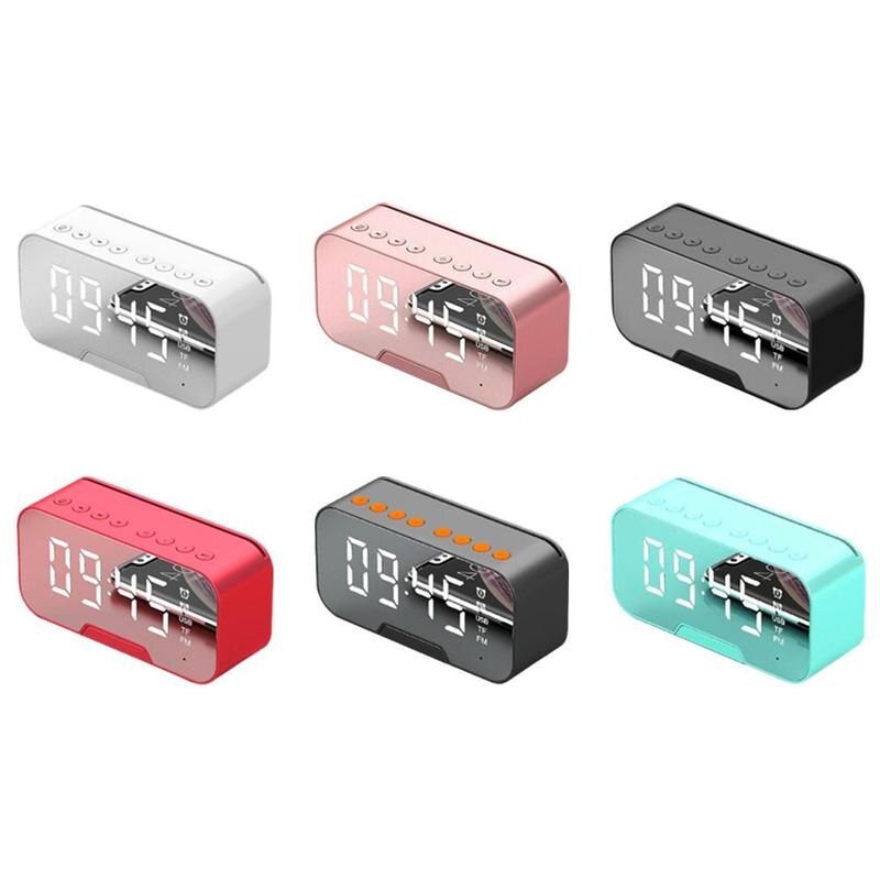Portable Led Mirror Digital Alarm Clock Wireless Bluetooth Alarm Clock Speaker J8T4