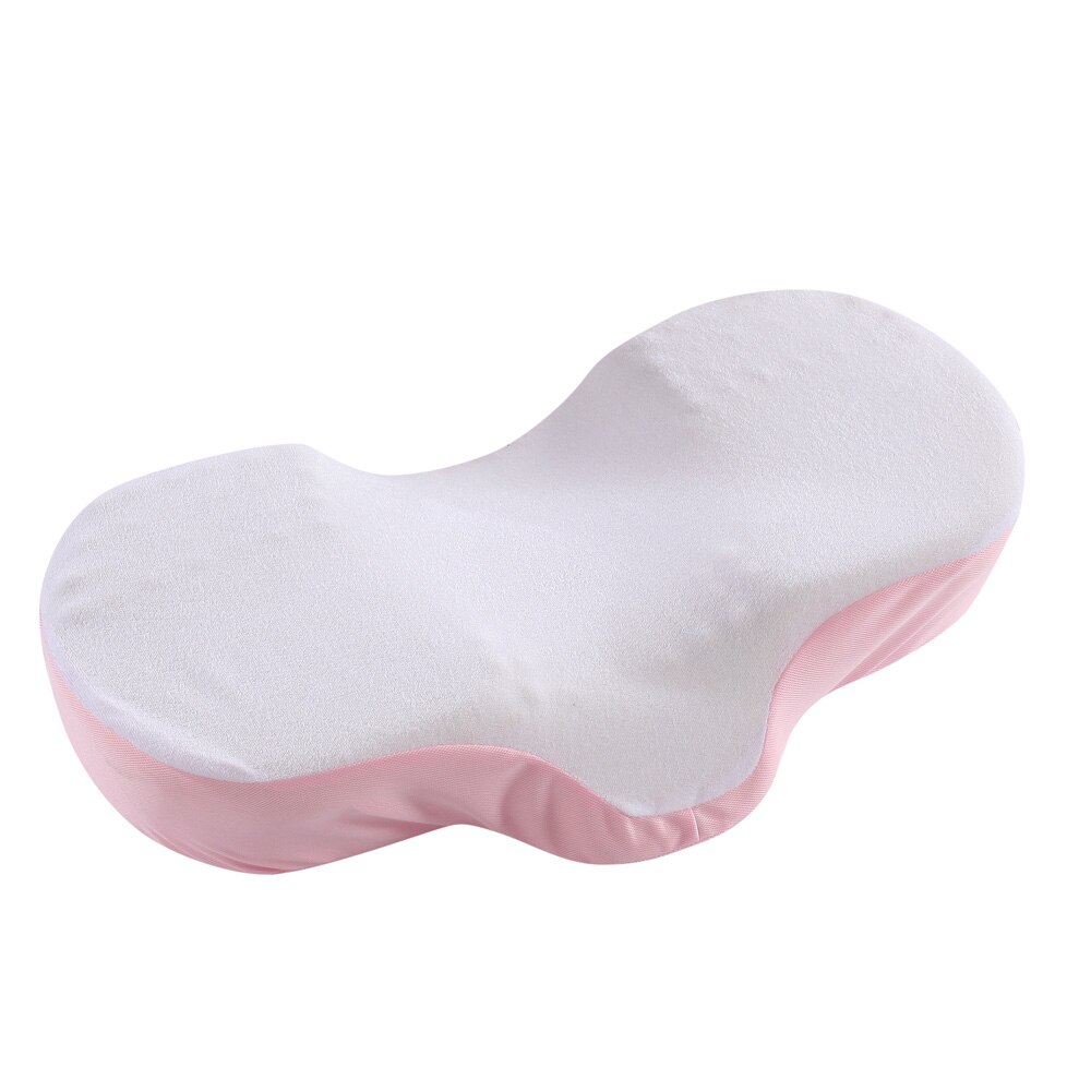 Memory Foam Anti Wrinkle Pillow Ergonomic Curve Improve Sleeping Pillows Perfect Concave Headrest Neck Support: Pink