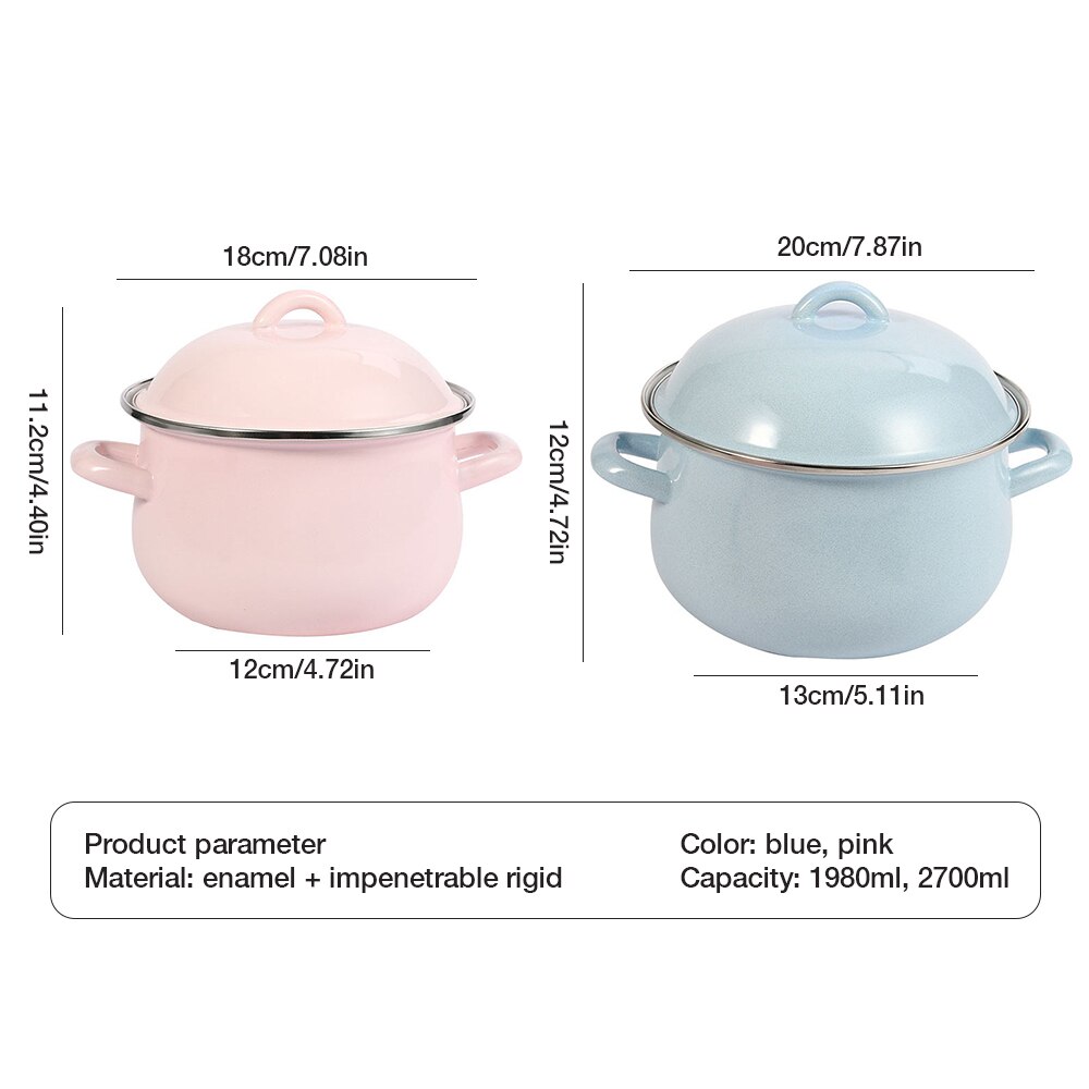 Garnki emaliowane z pokrywką wielofunkcyjne przybory kuchenne garnek robić zupy robić indukcyjnej kuchenki gazowej żywność dla niemowląt owsianka garnek narzędzia kuchenne
