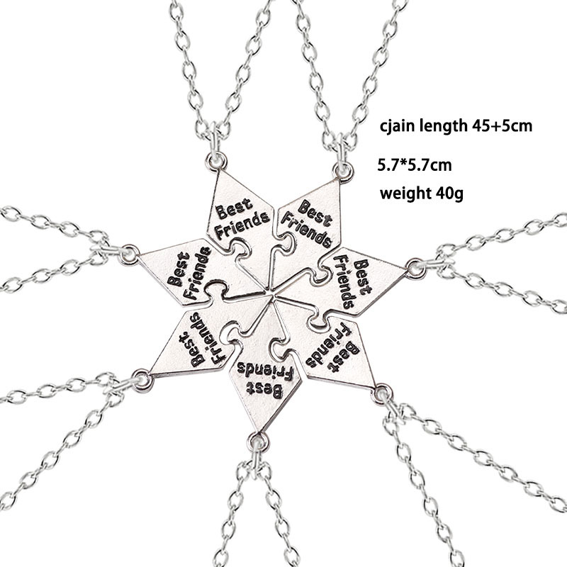 Ensemble de 7 pièces de collier pour meilleur ami, sœurs, bon ami, pendentif d'amitié, mot, bijoux pour dames, ,