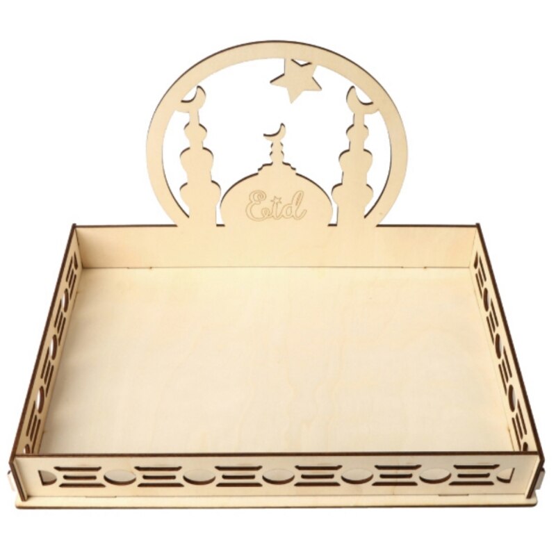 En bois Eid moubarak fête Ramadan fête Service alimentaire vaisselle Dessert pâtisserie plateau présentoir décoration: A3