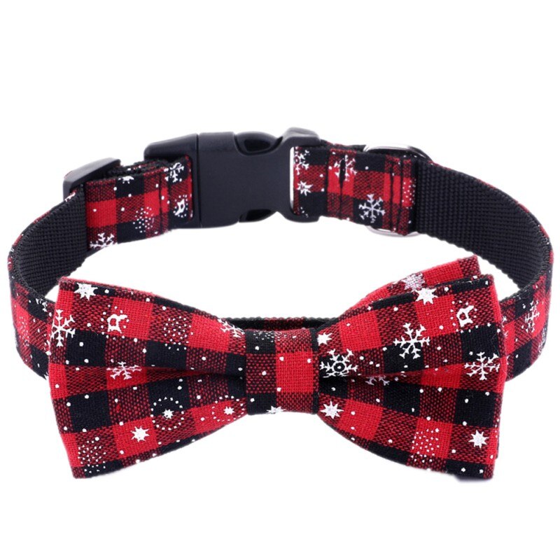 Katoen Rode Halsband met Vlinderdas Sneeuwvlok Kraag Chihuahua Puppy Hond Ketting XS SML