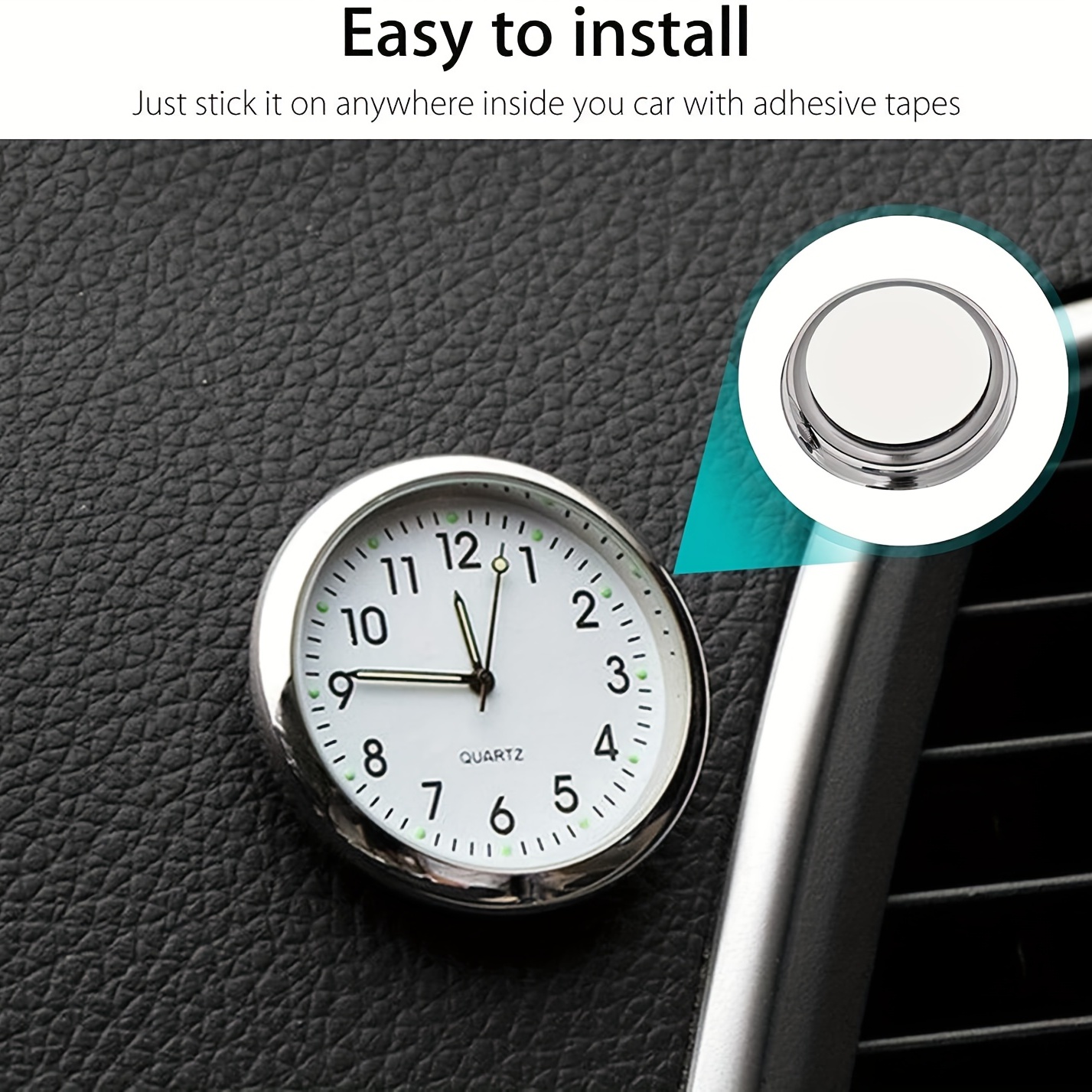 1pc glühen Dekorative Uhr Auto Uhr Mini Quarz Analog Auto Armaturenbrett Zeit Stock-an Uhr Uhr für Auto dekoration Exklusiv