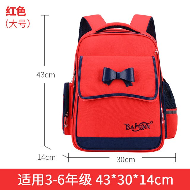 Kinderen Schooltassen Meisjes Orthopedische Rugzak Kids Prinses Rugzakken Schooltassen Basisschool Rugzak Kids Satchel Mochila: L red